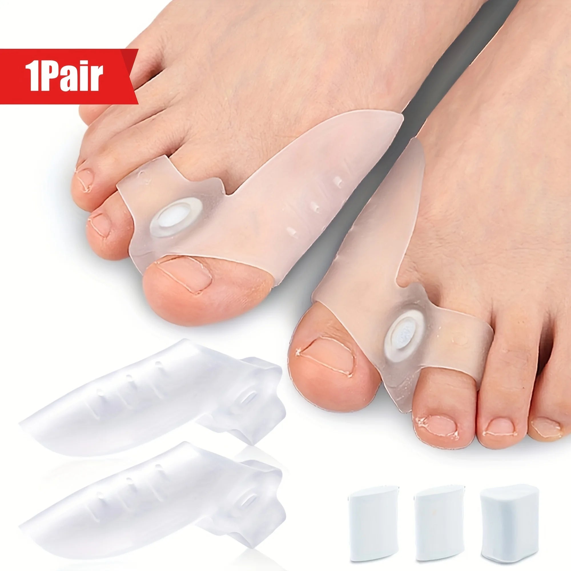 1 Pair Ultra-Soft Silicone Toes Separator