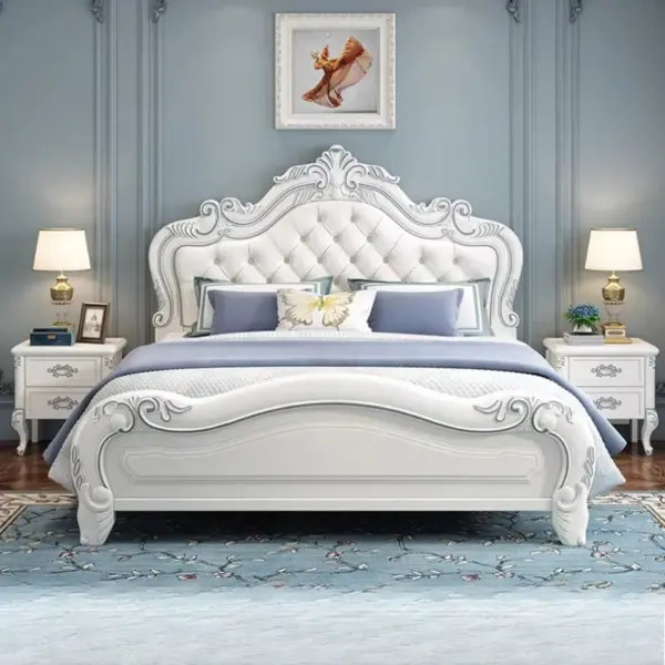 Luxury European Storage Bed with Elegant Design and Underbed Storage for Modern Bedroom Use