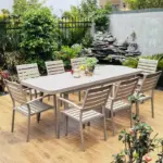 Modern white aluminum outdoor patio table for garden and backyard