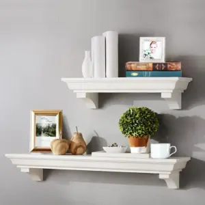 Nordic wooden zigzag display shelf for living room and bedroom storage