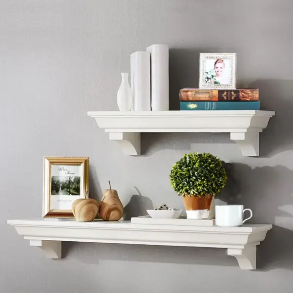 Nordic wooden zigzag display shelf for living room and bedroom storage